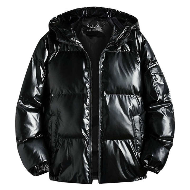 Metallic Black Puffer Jacket Puffer Jacket Mens Jackets Xl